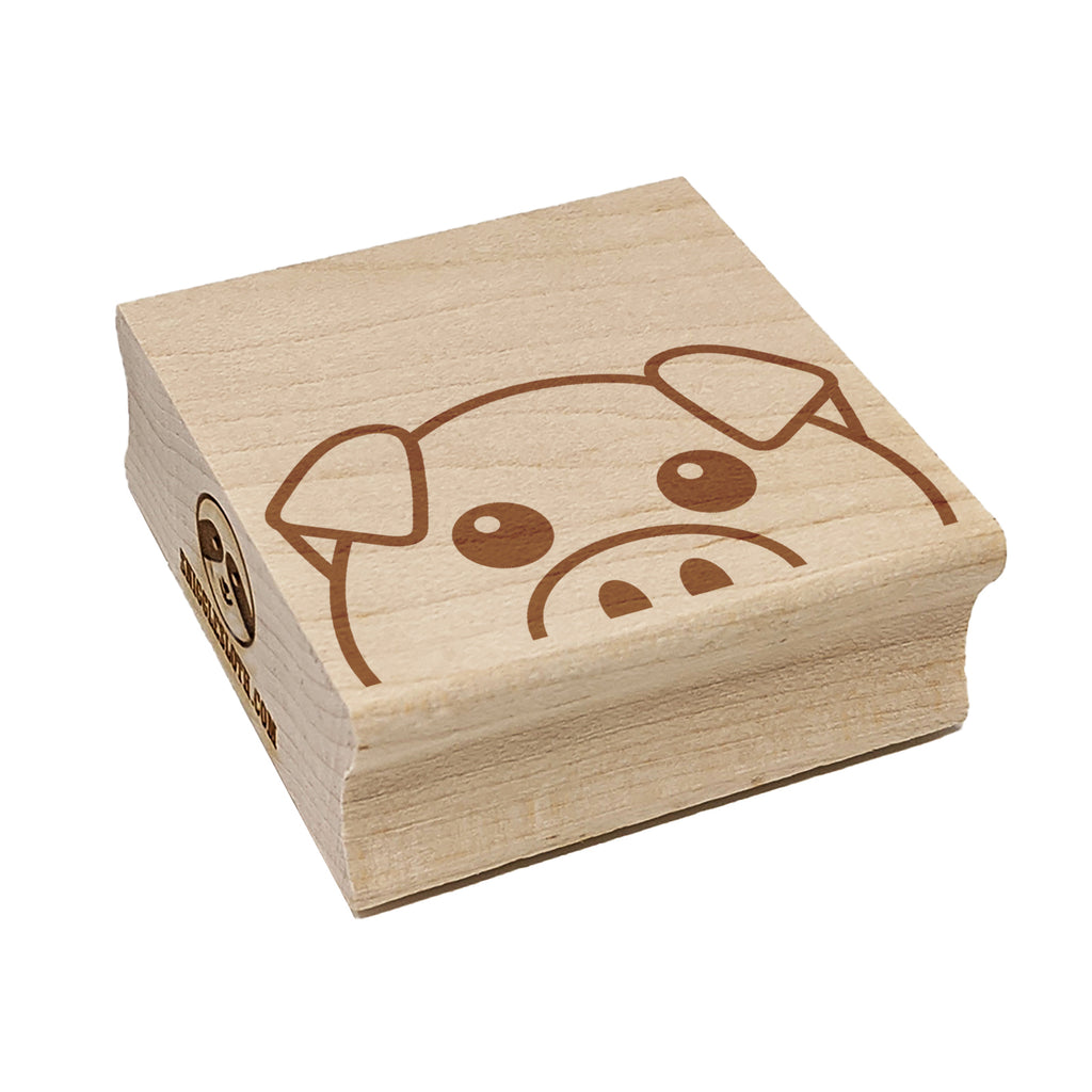 Peeking Pig Square Rubber Stamp for Stamping Crafting
