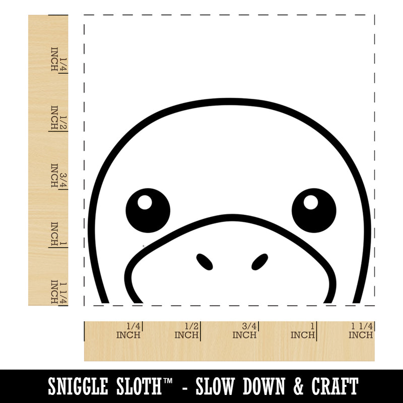 Peeking Platypus Square Rubber Stamp for Stamping Crafting
