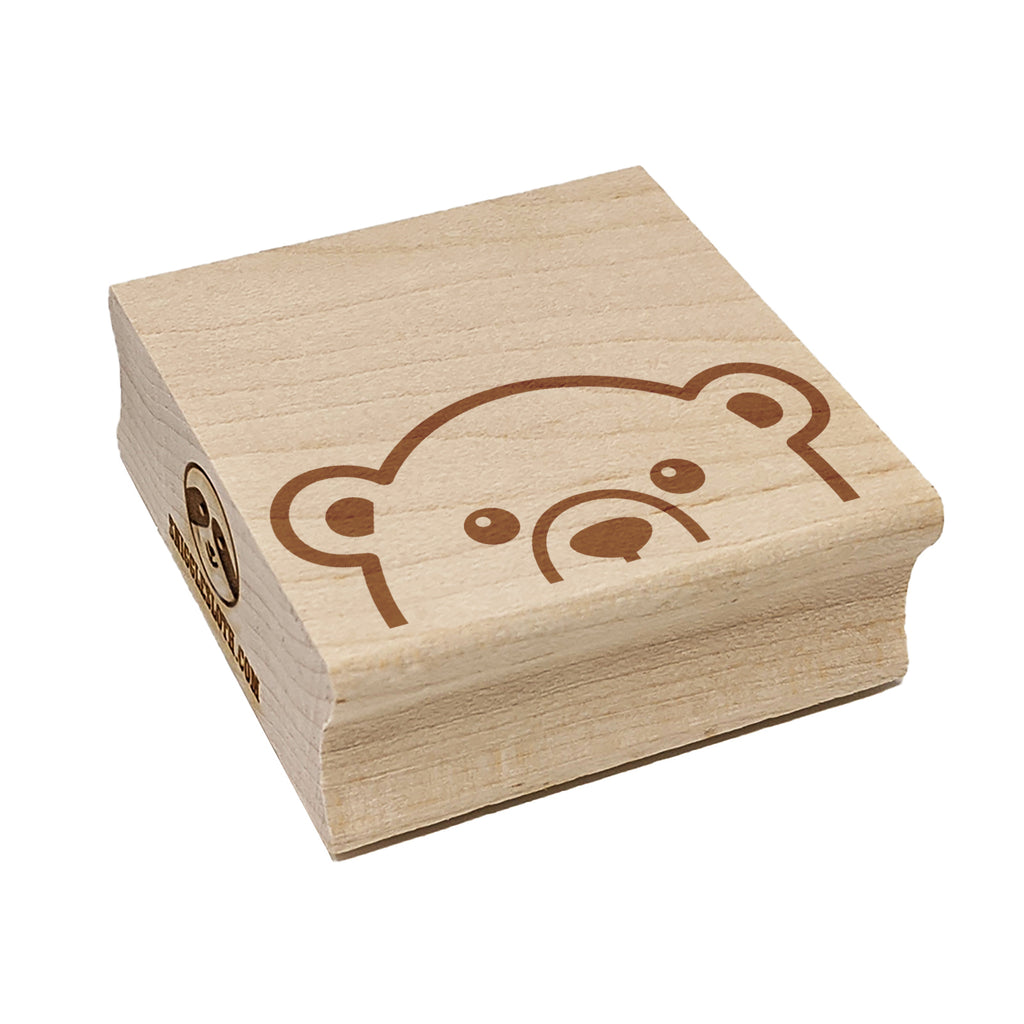 Peeking Polar Bear Square Rubber Stamp for Stamping Crafting