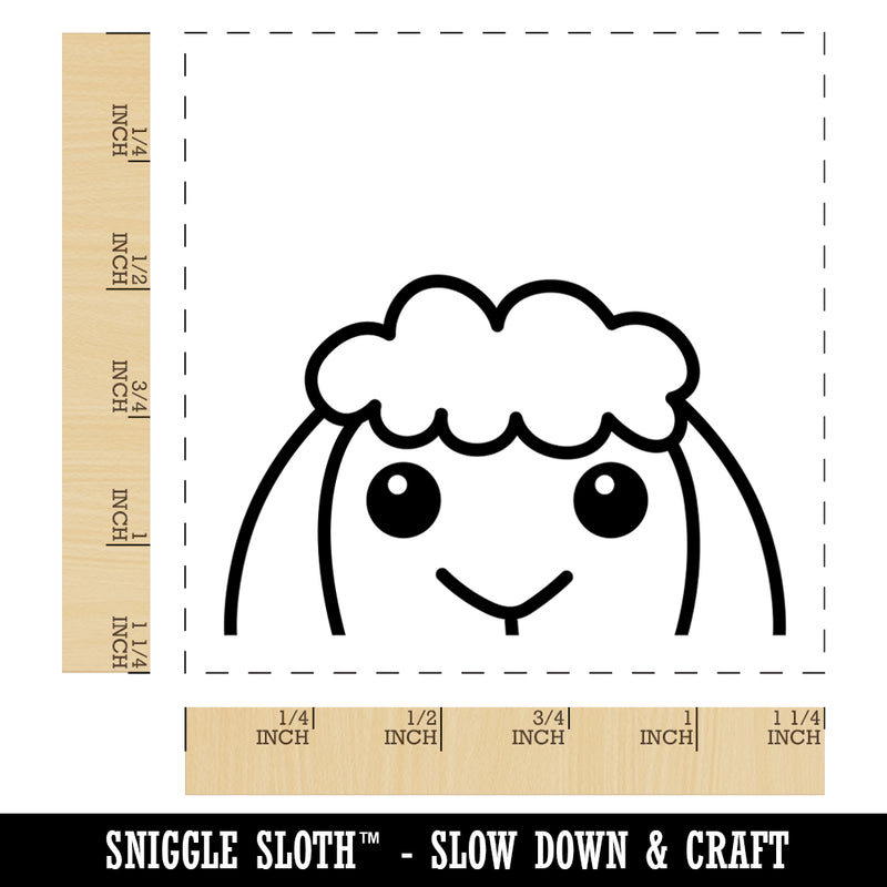 Peeking Sheep Square Rubber Stamp for Stamping Crafting