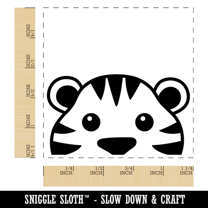 Peeking Tiger Square Rubber Stamp for Stamping Crafting