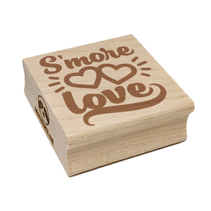 S'more Love Double Hearts Anniversary Valentine's Day Square Rubber Stamp for Stamping Crafting