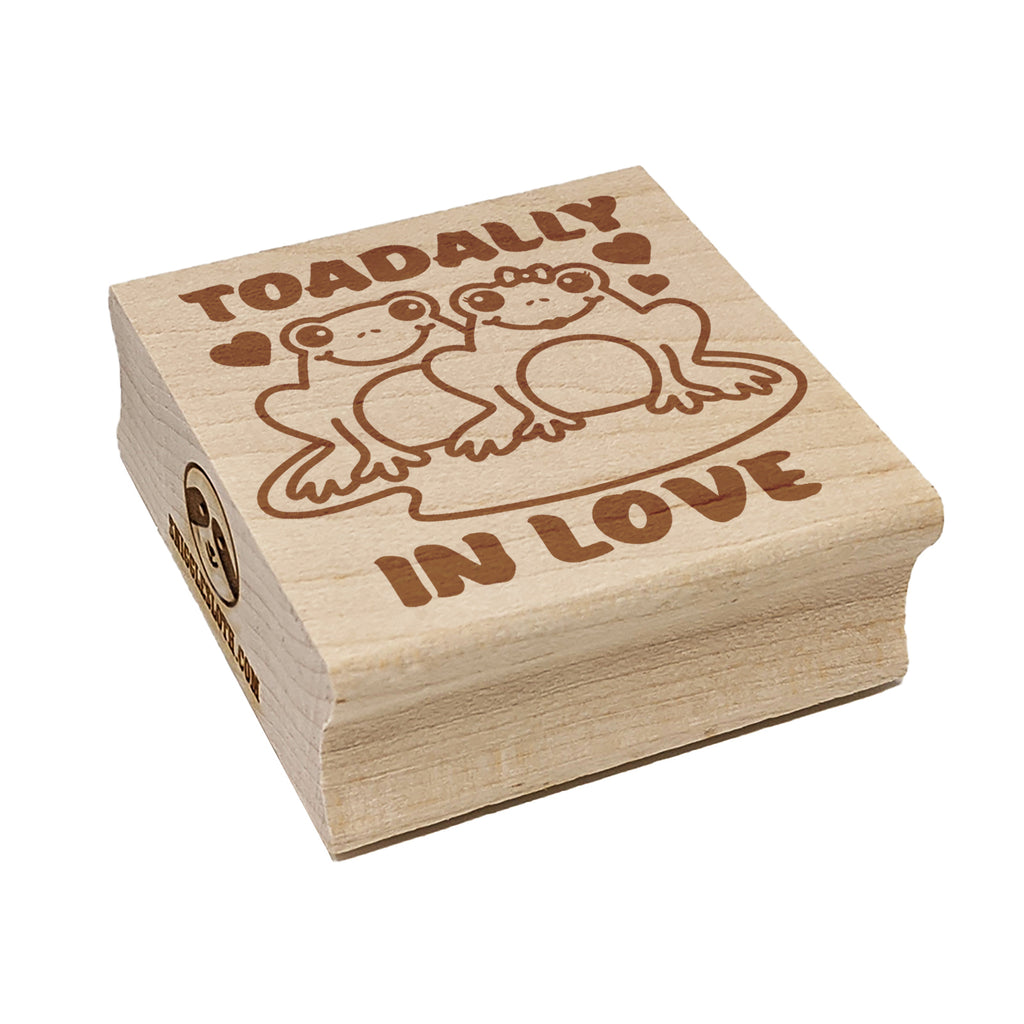 Toadally Totally In Love Frog Couple Anniversary Valentine's Day Square Rubber Stamp for Stamping Crafting