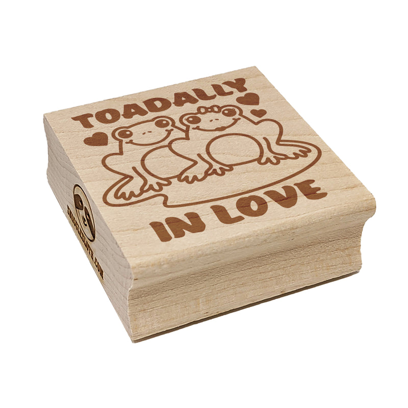 Toadally Totally In Love Frog Couple Anniversary Valentine's Day Square Rubber Stamp for Stamping Crafting