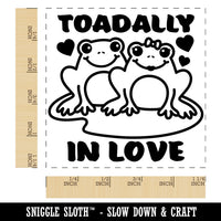 Toadally Totally In Love Frog Couple Anniversary Valentine's Day Square Rubber Stamp for Stamping Crafting