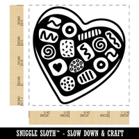 Valentine's Day Heart Box Of Chocolates Square Rubber Stamp for Stamping Crafting