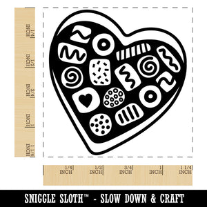 Valentine's Day Heart Box Of Chocolates Square Rubber Stamp for Stamping Crafting