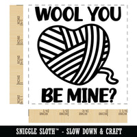 Wool Will You Be Mine Heart Yarn Love Valentine's Day Square Rubber Stamp for Stamping Crafting