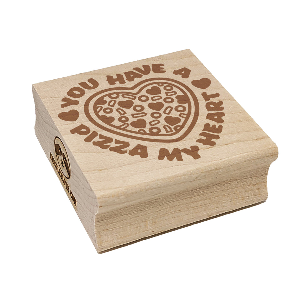 You Have a Pizza Piece of My Heart Love Anniversary Valentine's Day Square Rubber Stamp for Stamping Crafting