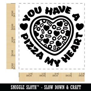 You Have a Pizza Piece of My Heart Love Anniversary Valentine's Day Square Rubber Stamp for Stamping Crafting