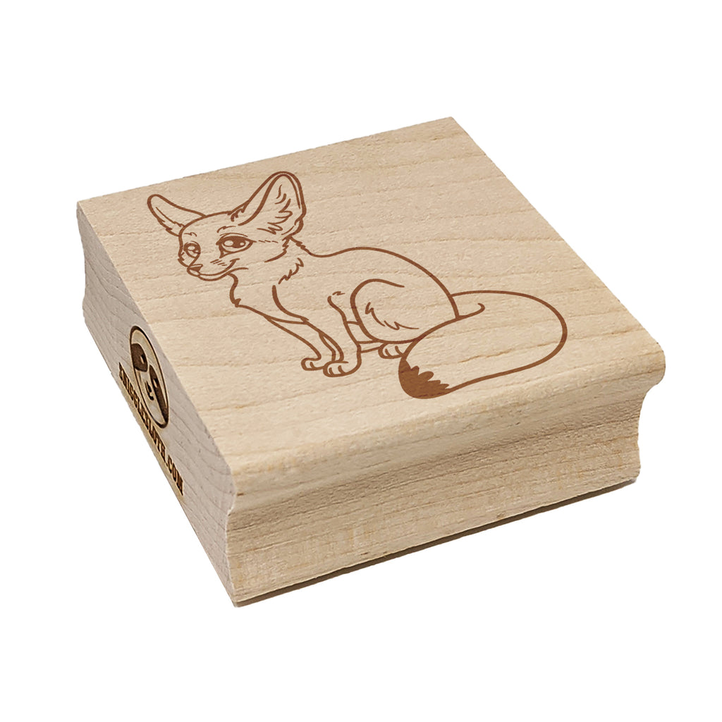 Adorable Fennec Fox Square Rubber Stamp for Stamping Crafting