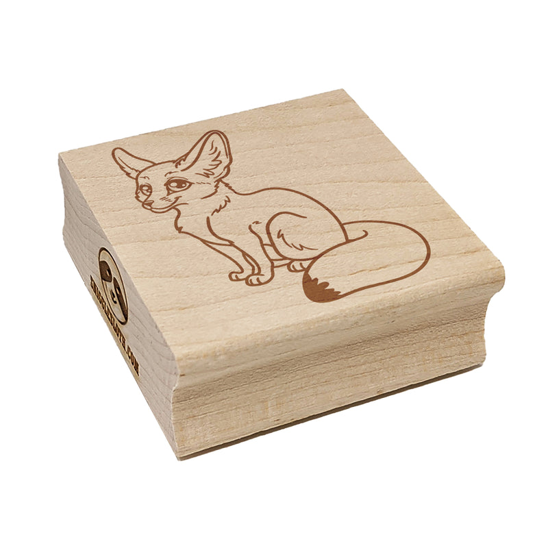 Adorable Fennec Fox Square Rubber Stamp for Stamping Crafting