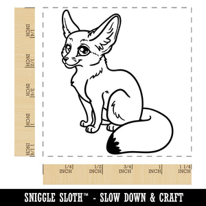 Adorable Fennec Fox Square Rubber Stamp for Stamping Crafting