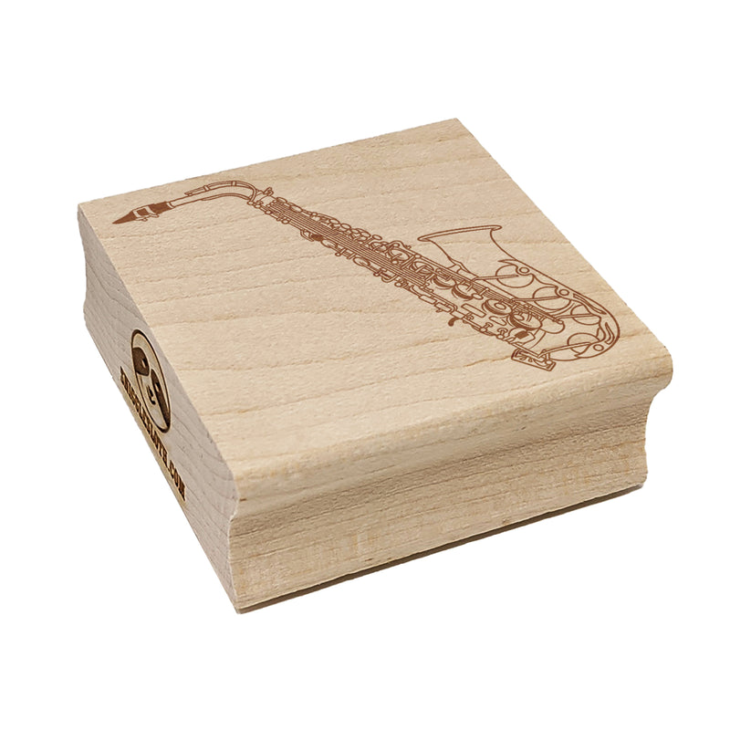 Alto Saxophone Woodwind Musical Instrument Square Rubber Stamp for Stamping Crafting