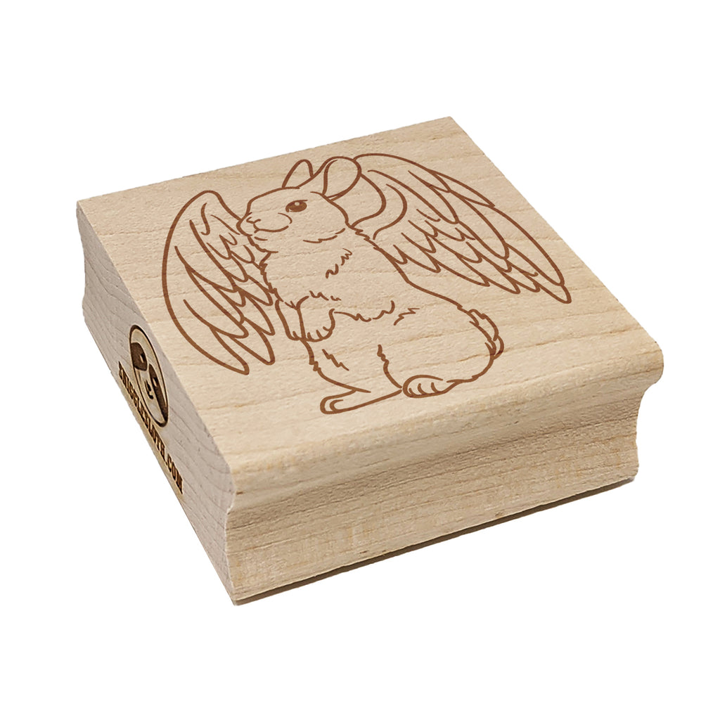 Angel Bunny Rabbit Loss of Pet Square Rubber Stamp for Stamping Crafting