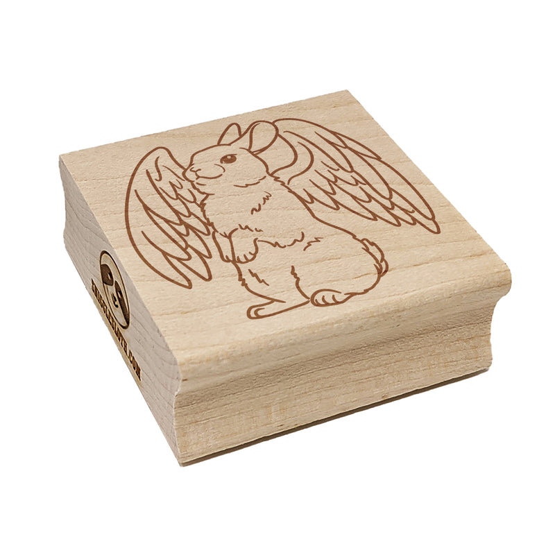 Angel Bunny Rabbit Loss of Pet Square Rubber Stamp for Stamping Crafting