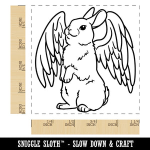 Angel Bunny Rabbit Loss of Pet Square Rubber Stamp for Stamping Crafting