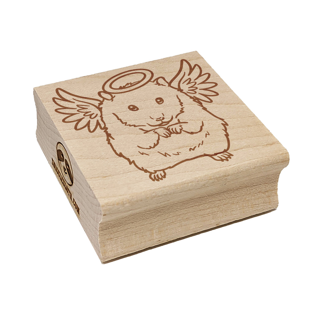 Angel Hamster Loss of Pet Square Rubber Stamp for Stamping Crafting