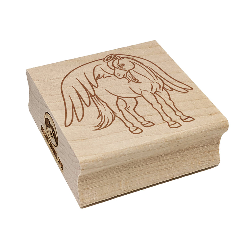 Angel Horse Loss of Pet Square Rubber Stamp for Stamping Crafting