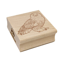 Beautiful Snowy Owl Square Rubber Stamp for Stamping Crafting