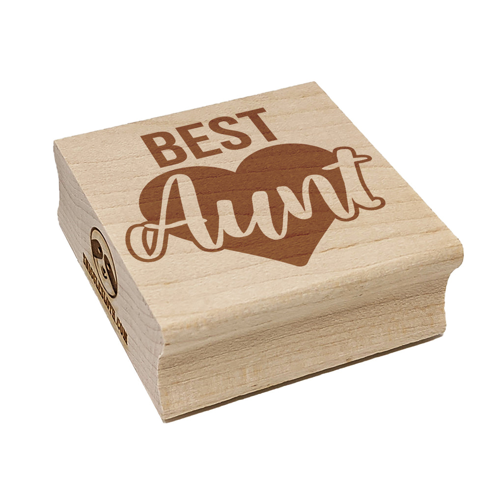Best Aunt in Heart Square Rubber Stamp for Stamping Crafting