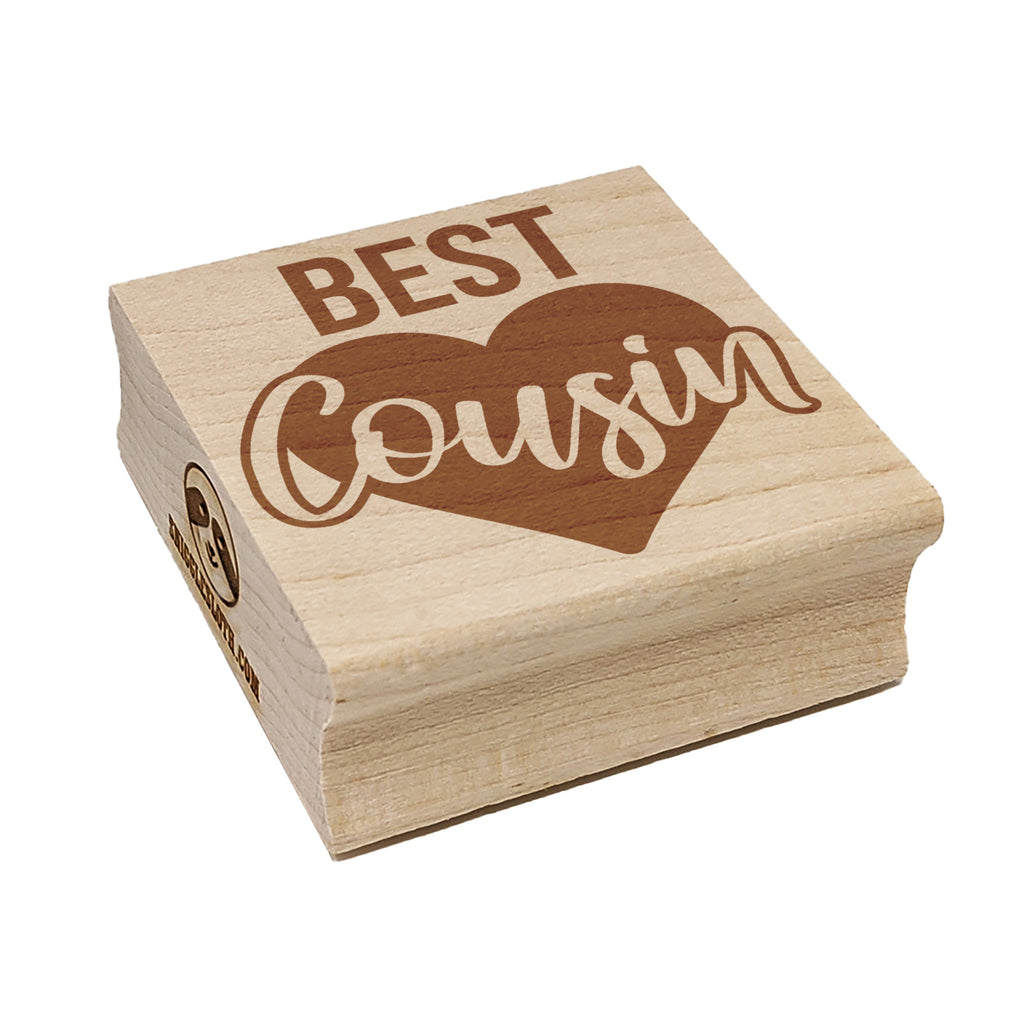 Best Cousin in Heart Square Rubber Stamp for Stamping Crafting