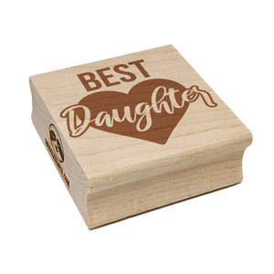 Best Daughter in Heart Square Rubber Stamp for Stamping Crafting