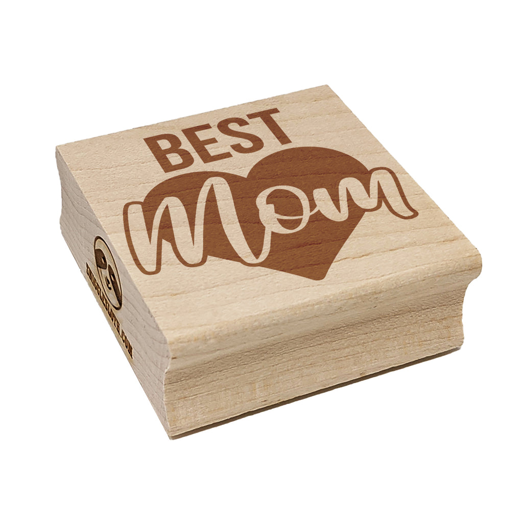 Best Mom in Heart Mother's Day Square Rubber Stamp for Stamping Crafting