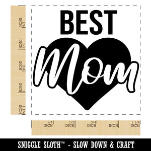 Best Mom in Heart Mother's Day Square Rubber Stamp for Stamping Crafting