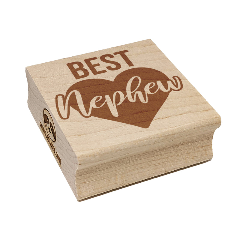 Best Nephew in Heart Square Rubber Stamp for Stamping Crafting