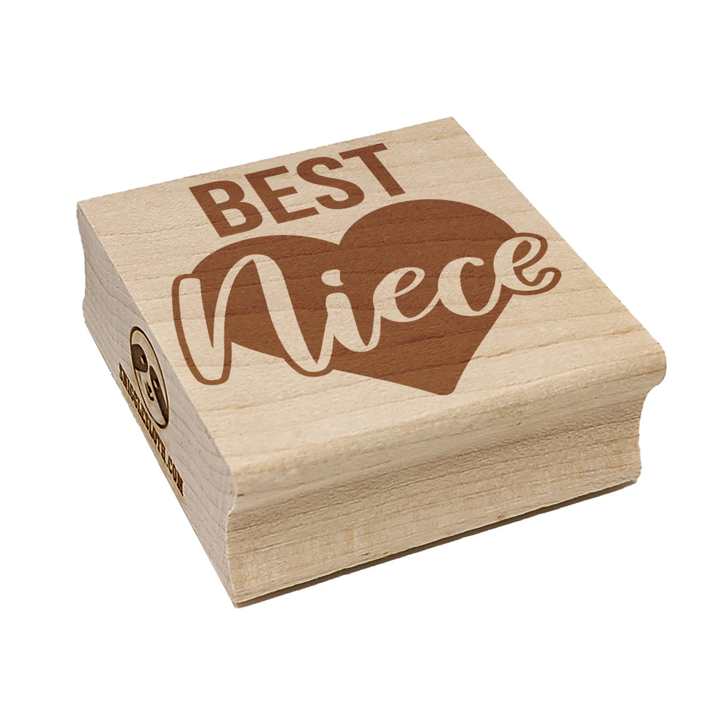 Best Niece in Heart Square Rubber Stamp for Stamping Crafting