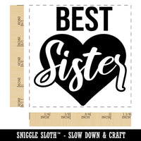 Best Sister in Heart Square Rubber Stamp for Stamping Crafting