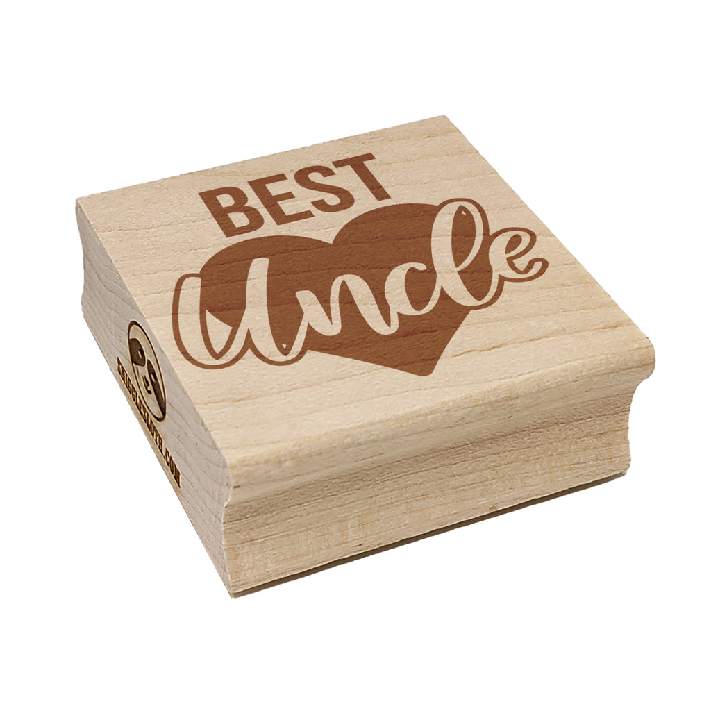 Best Uncle in Heart Square Rubber Stamp for Stamping Crafting