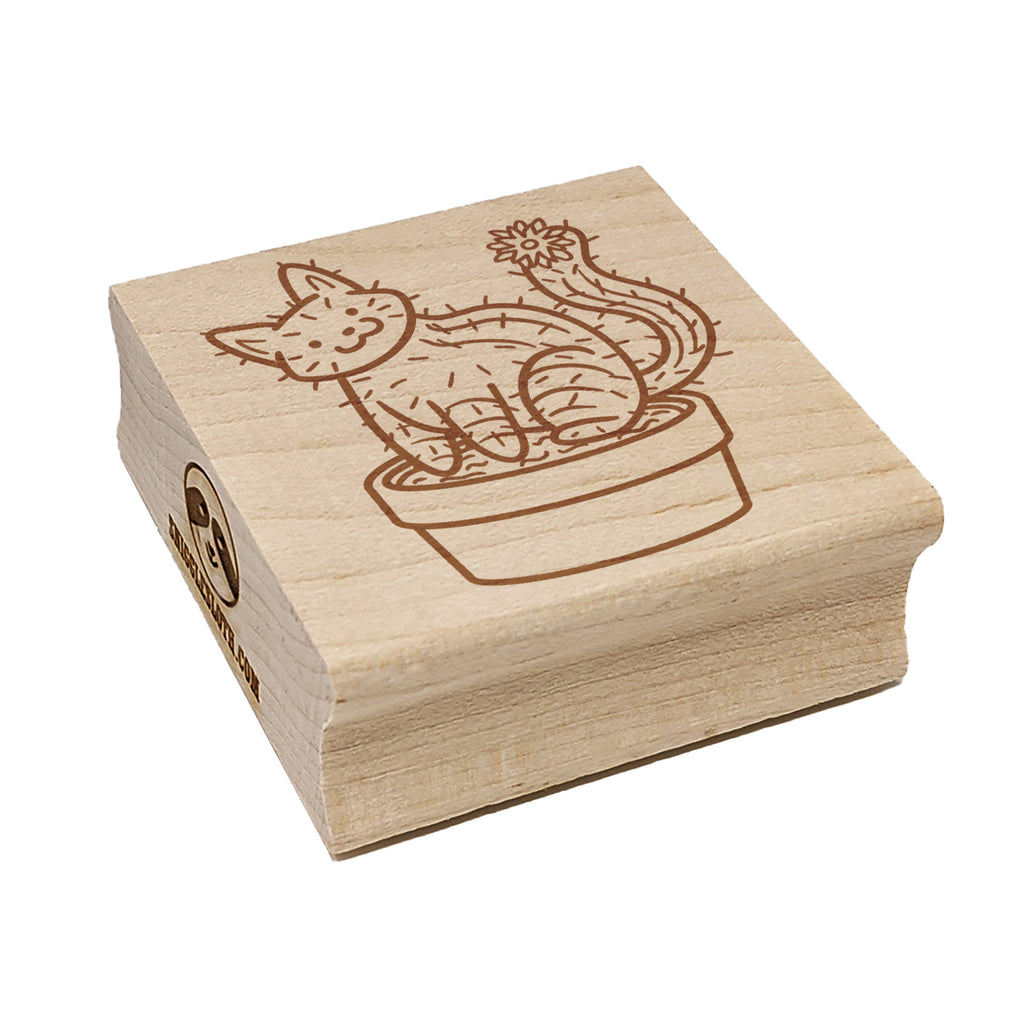 Catcus Cactus Cat Pun Square Rubber Stamp for Stamping Crafting