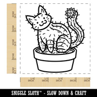 Catcus Cactus Cat Pun Square Rubber Stamp for Stamping Crafting