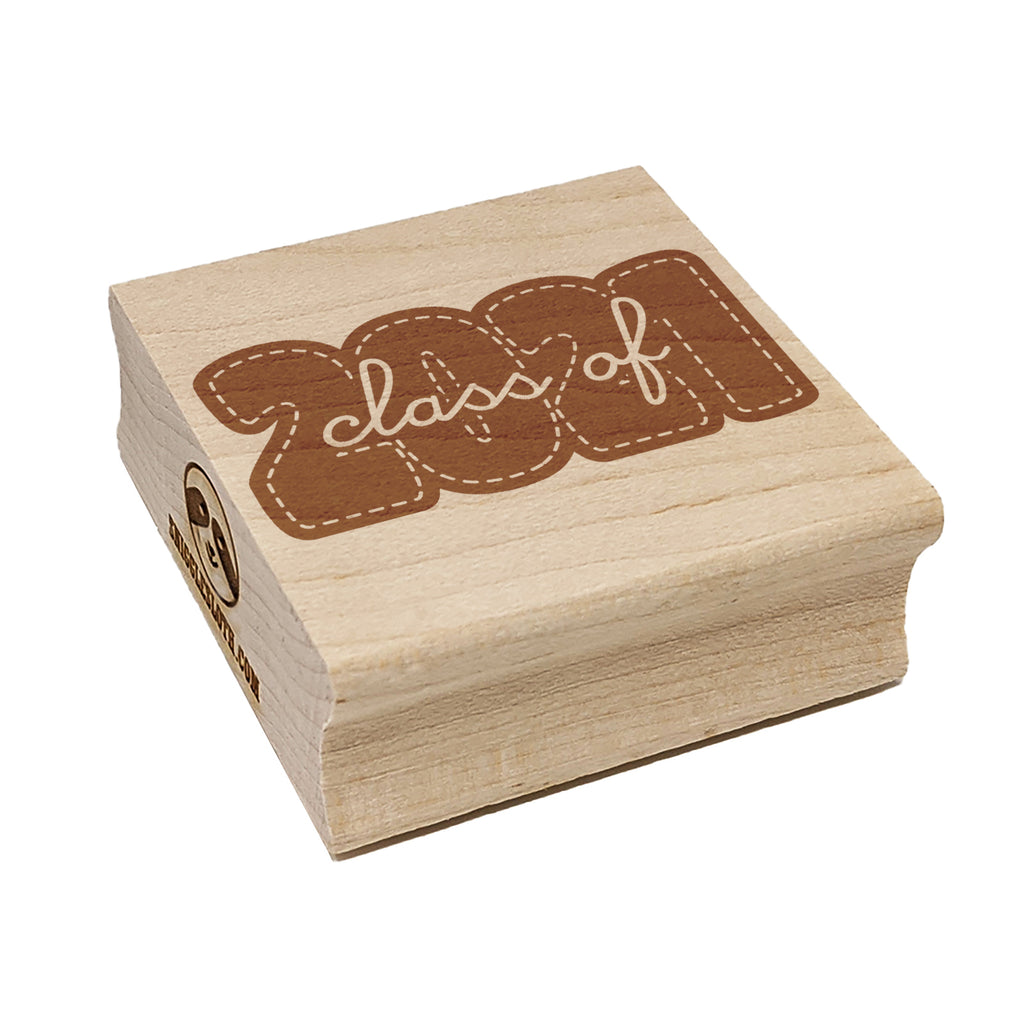 Class of 2021 Bold Year Graduate Graduation School College Square Rubber Stamp for Stamping Crafting