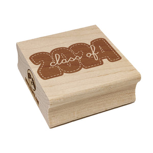 Class of 2024 Bold Year Graduate Graduation School College Square Rubber Stamp for Stamping Crafting