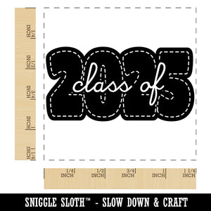 Class of 2025 Bold Year Graduate Graduation School College Square Rubber Stamp for Stamping Crafting