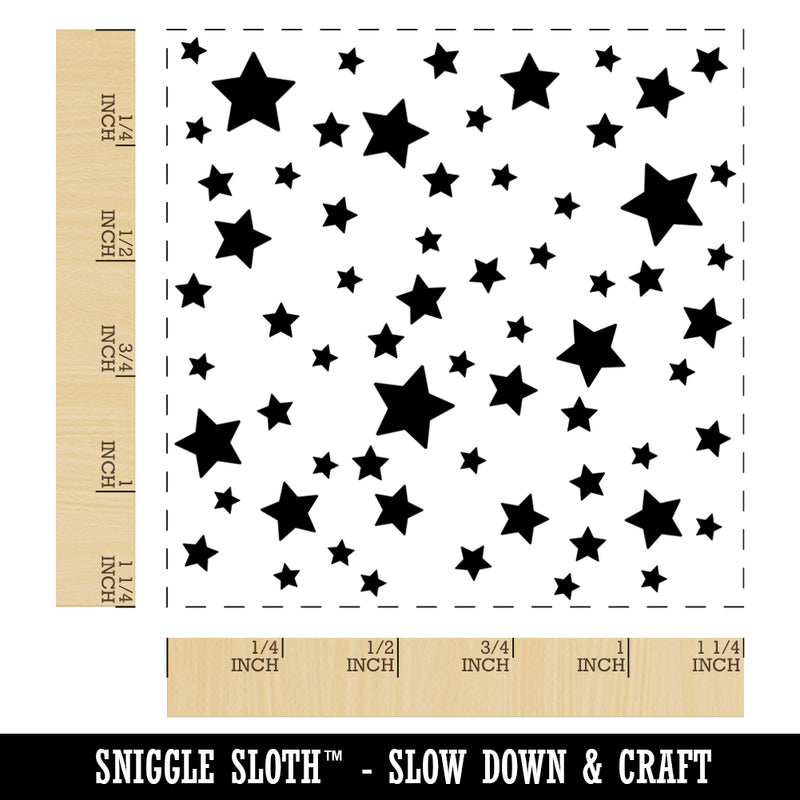 Cluster of Stars Square Rubber Stamp for Stamping Crafting