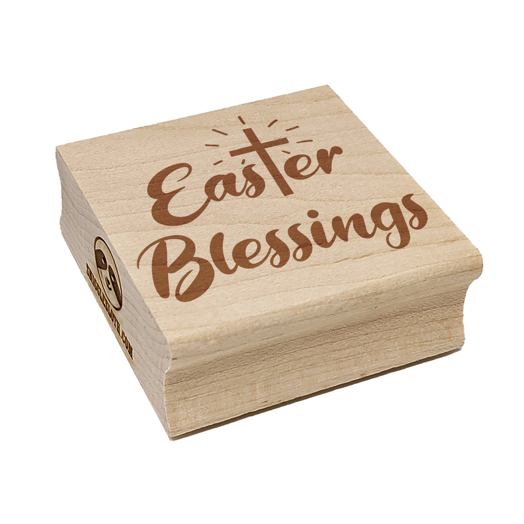 Easter Blessings Religious Cross Square Rubber Stamp for Stamping Crafting