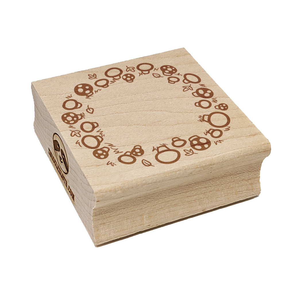 Fairy Ring Circle of Mushrooms Square Rubber Stamp for Stamping Crafting