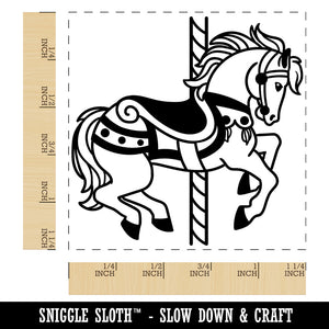 Fancy Carousel Horse Merry-Go-Round Square Rubber Stamp for Stamping Crafting