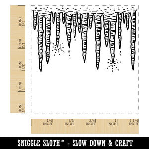 Hanging Winter Icicles Square Rubber Stamp for Stamping Crafting