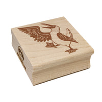 Happy Blue Footed Booby Bird Square Rubber Stamp for Stamping Crafting