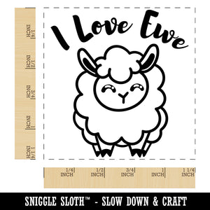 I Love Ewe You Sheep Pun Anniversary Valentine's Day Square Rubber Stamp for Stamping Crafting