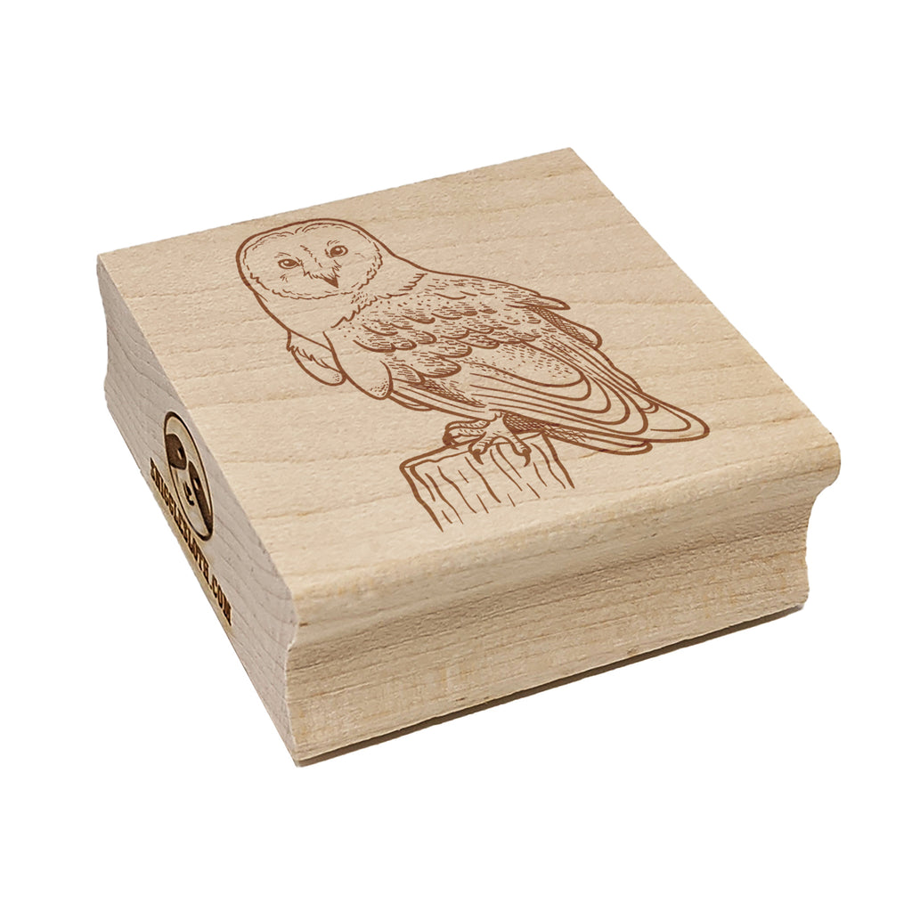 Magnificent Barn Owl Square Rubber Stamp for Stamping Crafting