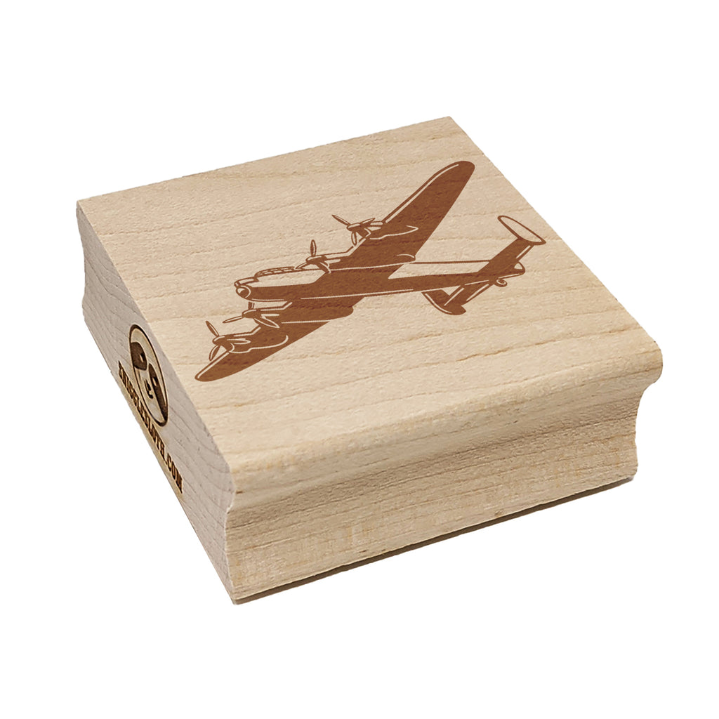 Military Bomber Plane Square Rubber Stamp for Stamping Crafting