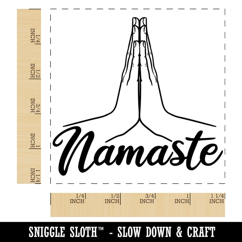 Namaste Palm of Hands Together Yoga Square Rubber Stamp for Stamping Crafting