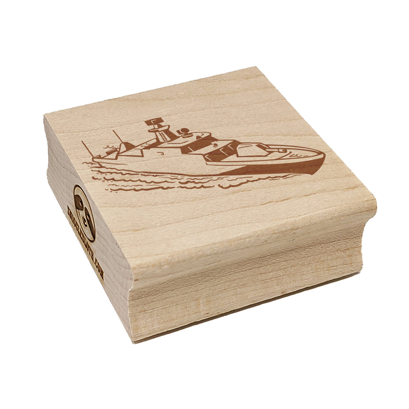 Naval Military Destroyer Battleship Square Rubber Stamp for Stamping Crafting