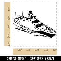 Naval Military Destroyer Battleship Square Rubber Stamp for Stamping Crafting